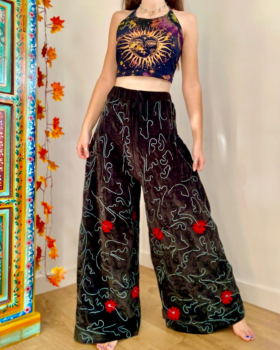 Embroidered store palazzo pants